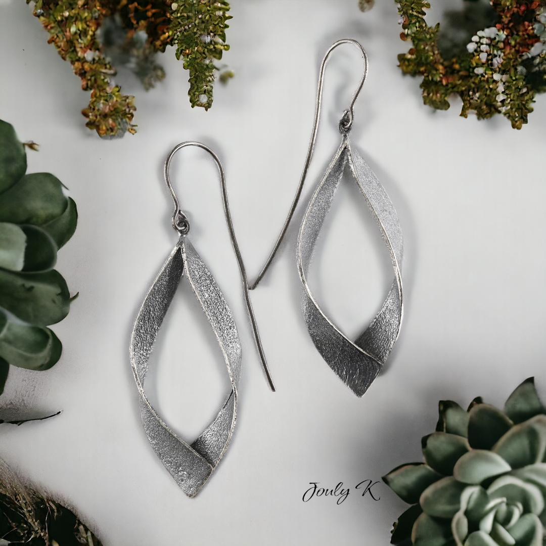 Silver Earrings with an Oxidized finish