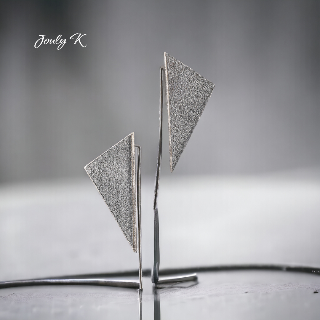 Silver Earrings with an Oxidized finish