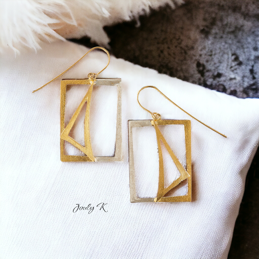 Silver Earrings with a Gold plated finish