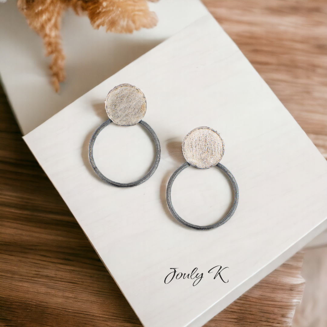 Silver Earrings with an Oxidized finish - Jouly K