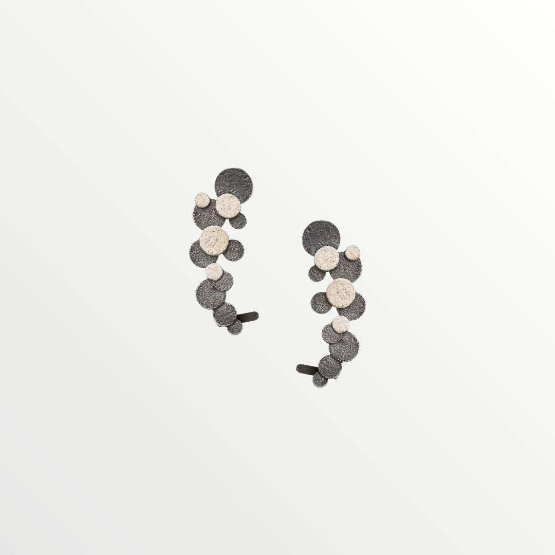Silver Earrings with an Oxidized finish - Jouly K