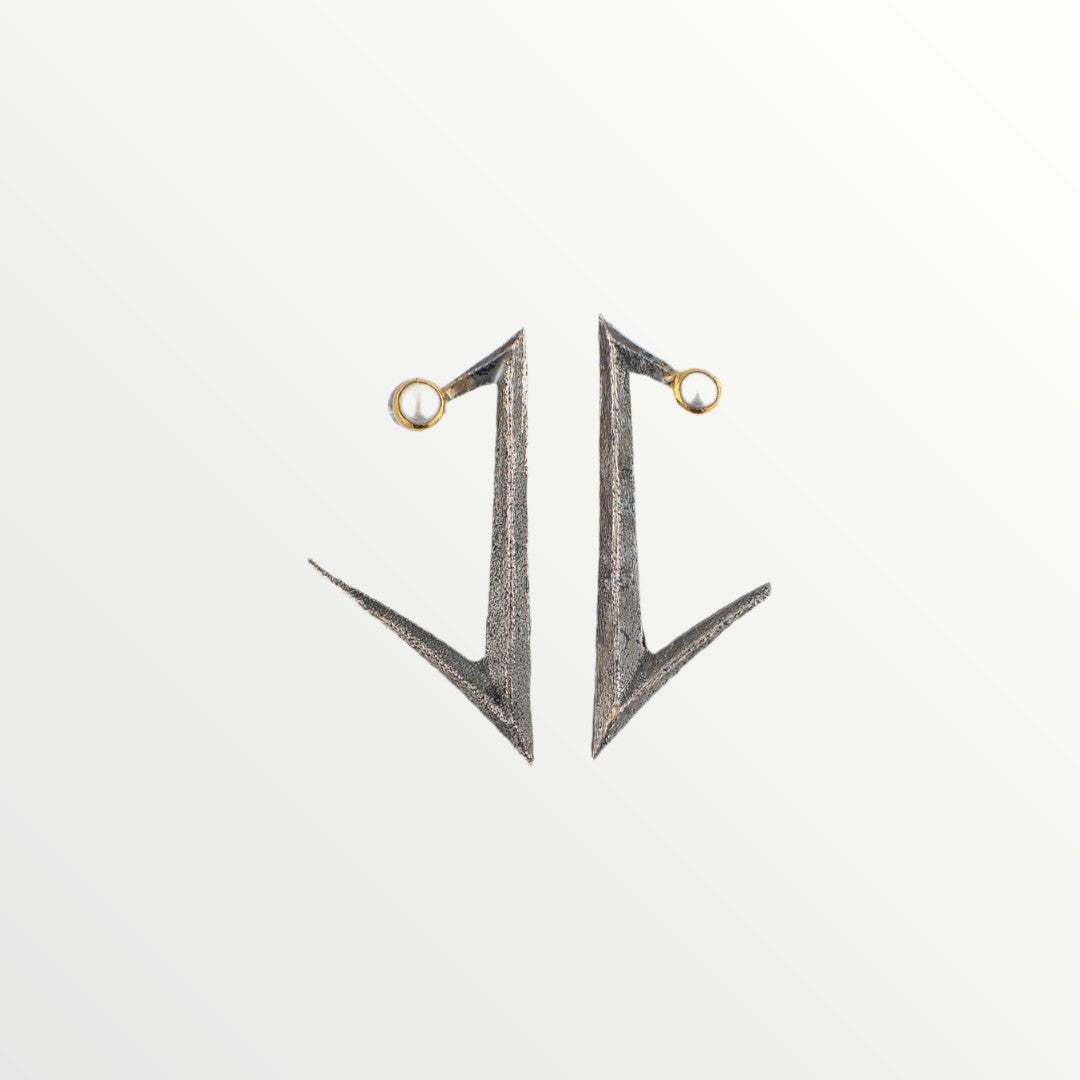 Silver Earrings with White Pearls - Jouly K