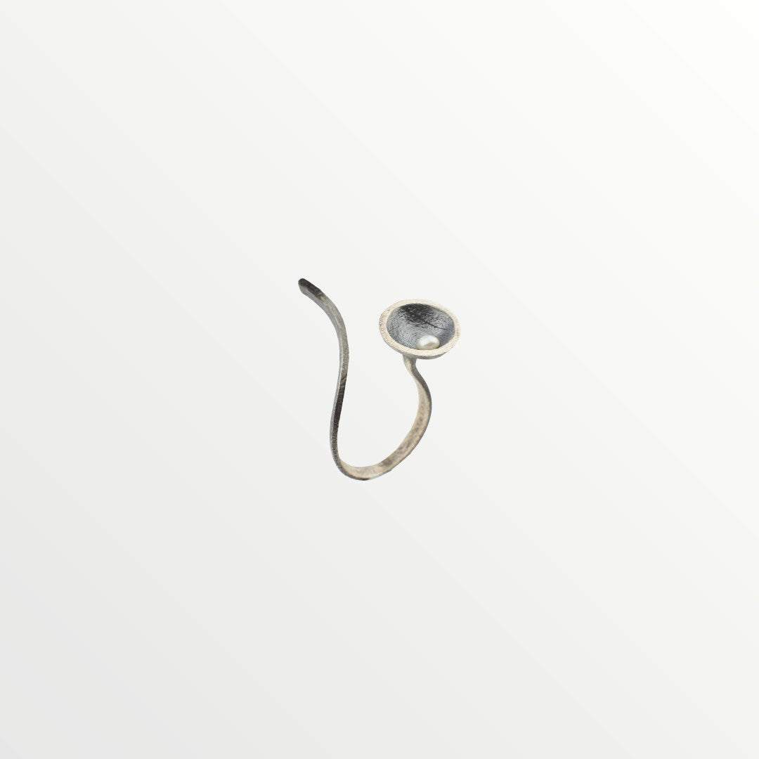Silver Ring with White Pearl - Jouly K