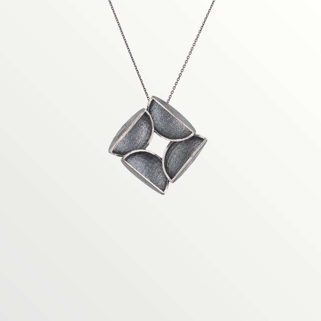 Silver Necklace with an Oxidized finish - Jouly K