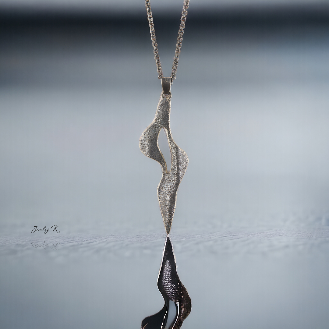 Silver Necklace with an Oxidized finish