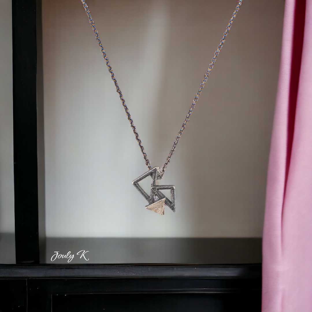 Silver Necklace with an Oxidized finish
