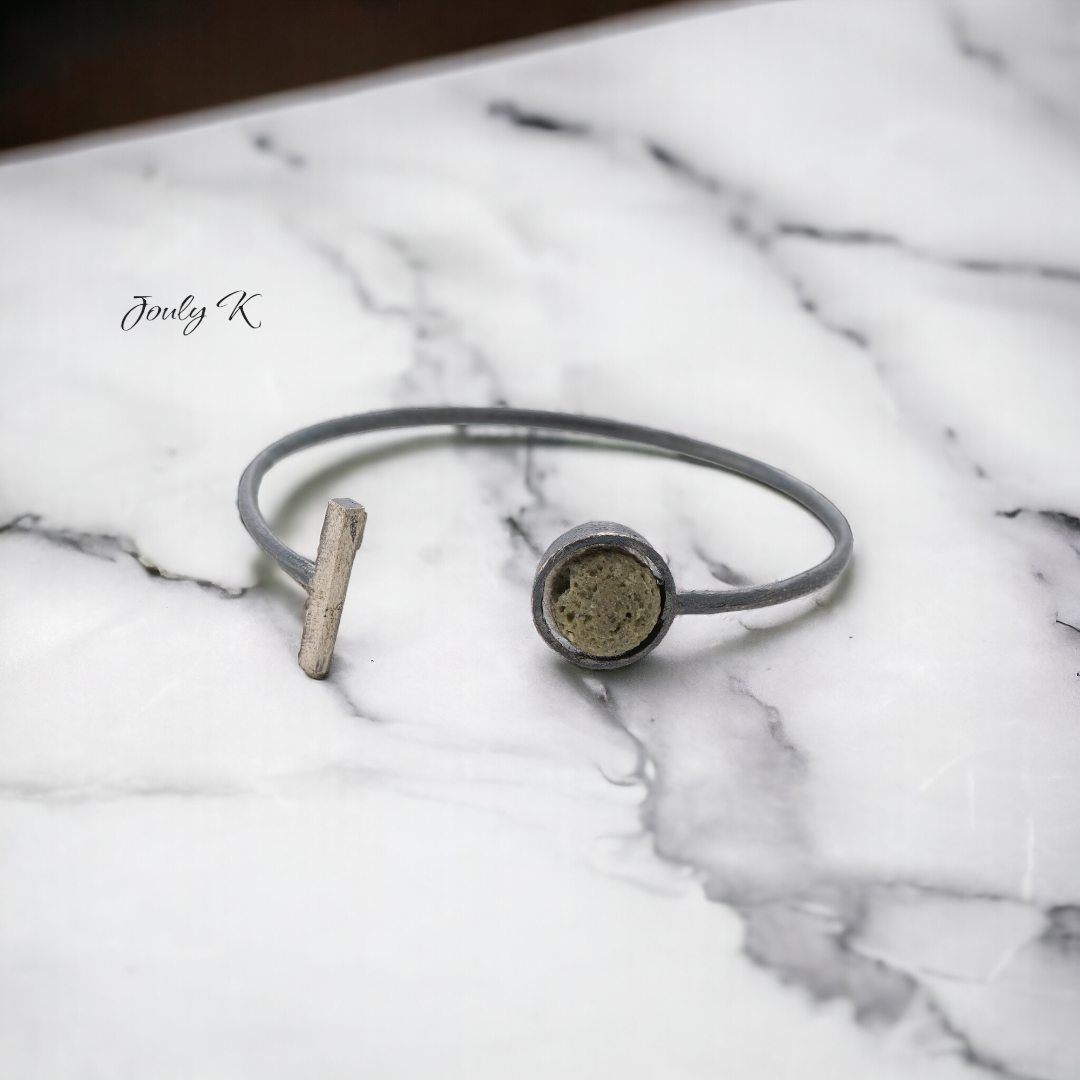 Silver Bracelet with Lava gemstone