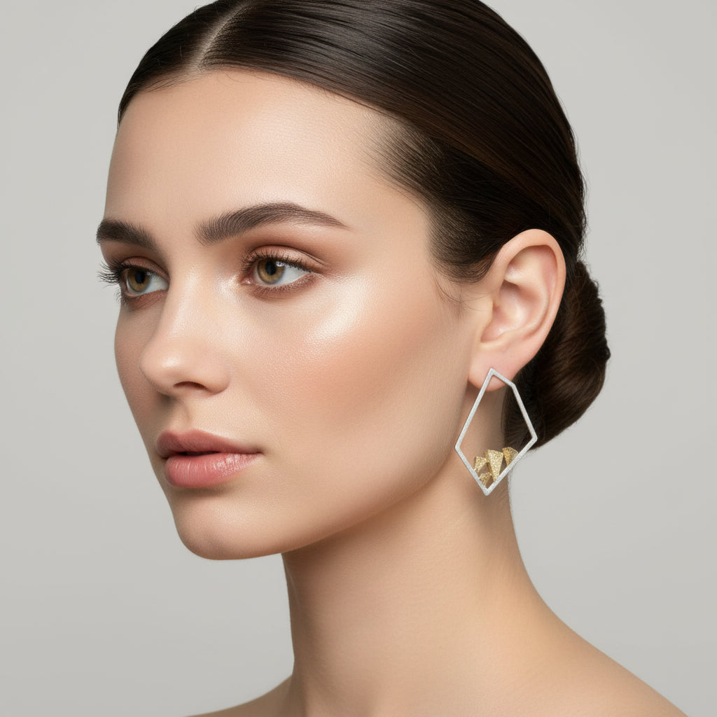 Jouly K oxidized silver earrings