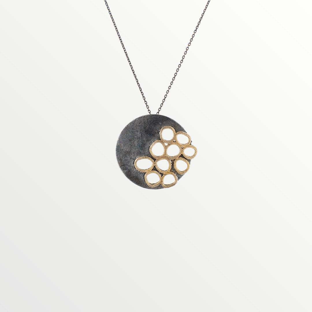 Silver Necklace with an Oxidized finish