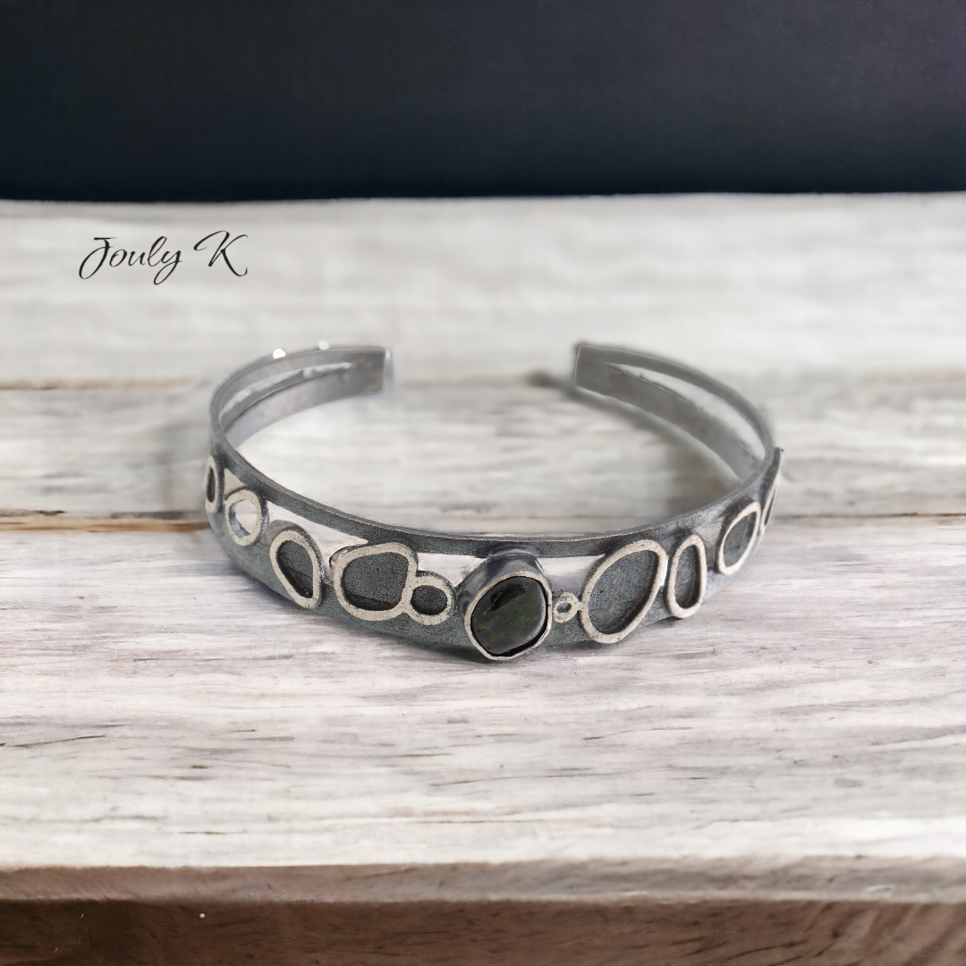 Silver Bracelet with Tourmaline gemstones